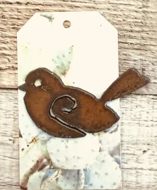 Bird with Swirl Hat pin Hat Bar Gift Rustic Metal USA Made