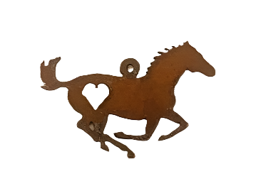 Running Horse with Heart Western Charm Pendant