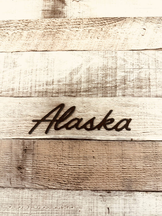 Alaska Word Magnet Rustic Metal Lodge Gift Sou Gift