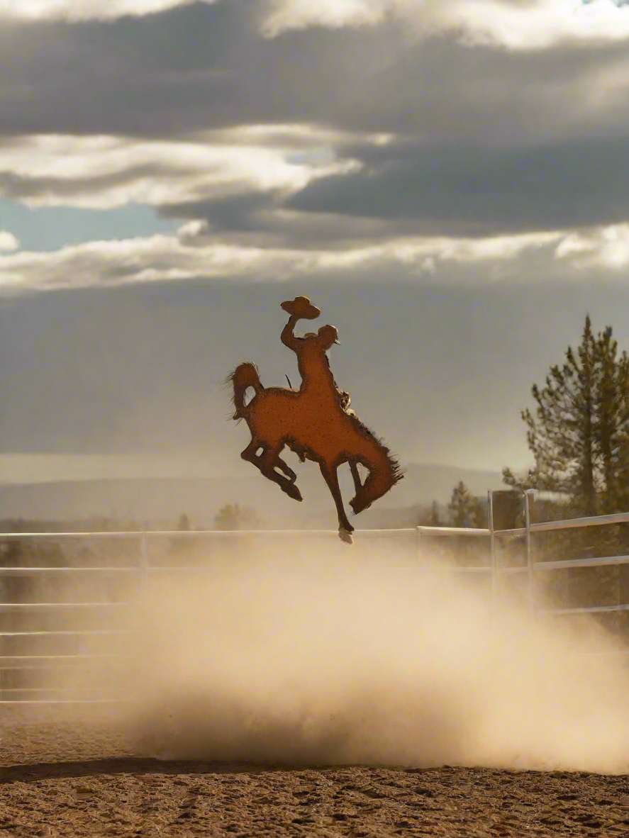 Bronc Rider Wyoming  with Hat Magnet