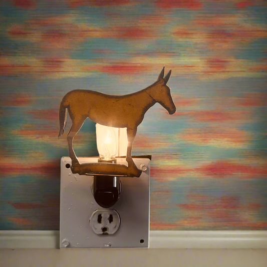 Mule Rustic Metal Western Night Light Made in USA