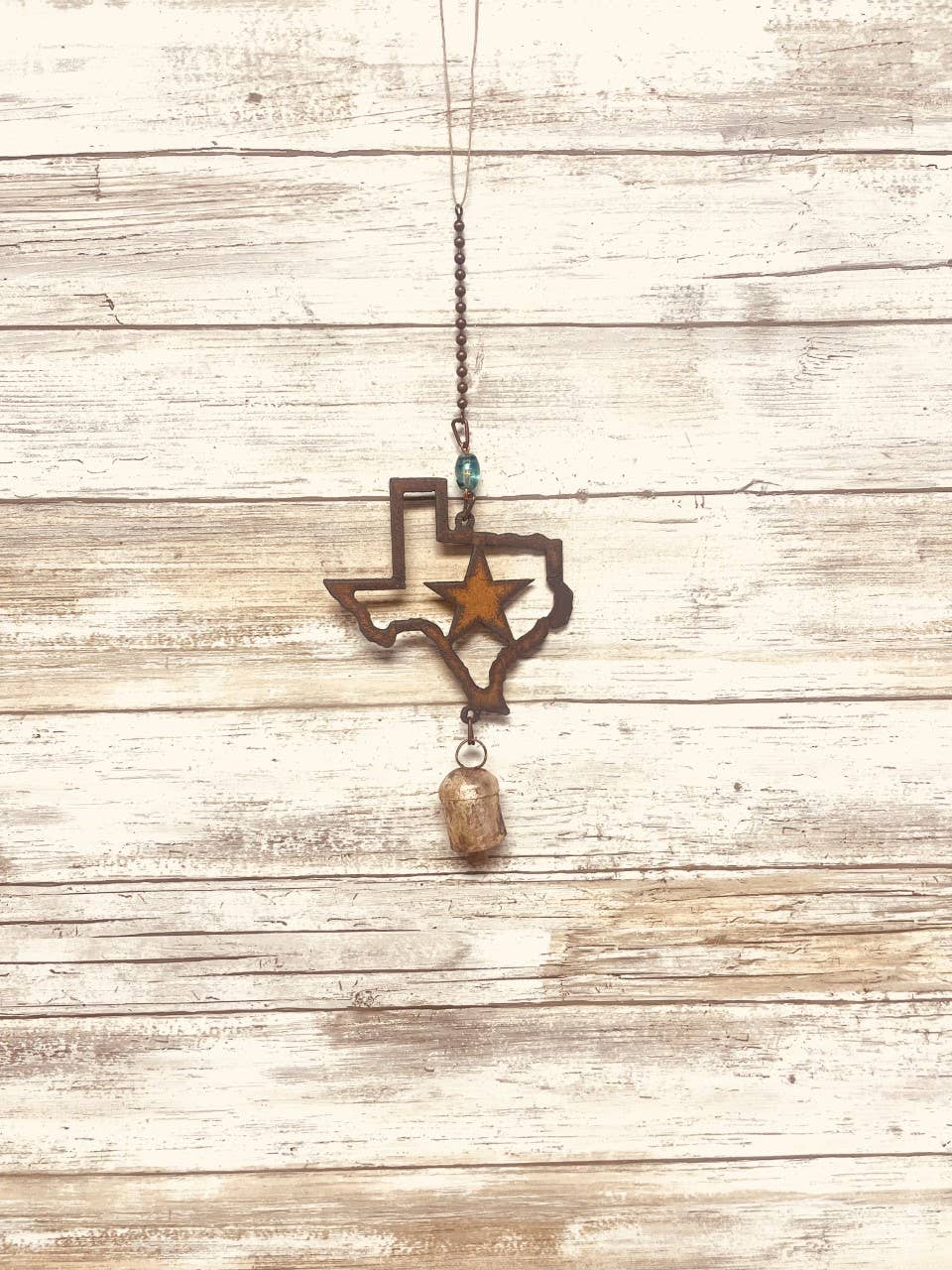 Texas Outline with Star Mobile Bell Garden Chime