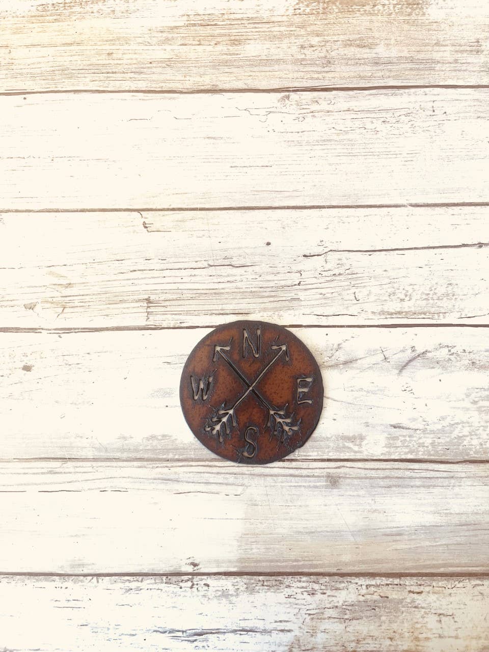 Compass Magnet Rustic Metal Gift