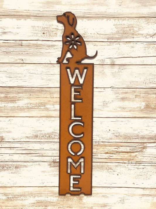 Dog GARDEN FRIEND Vertical Welcome Sign Pet Sign