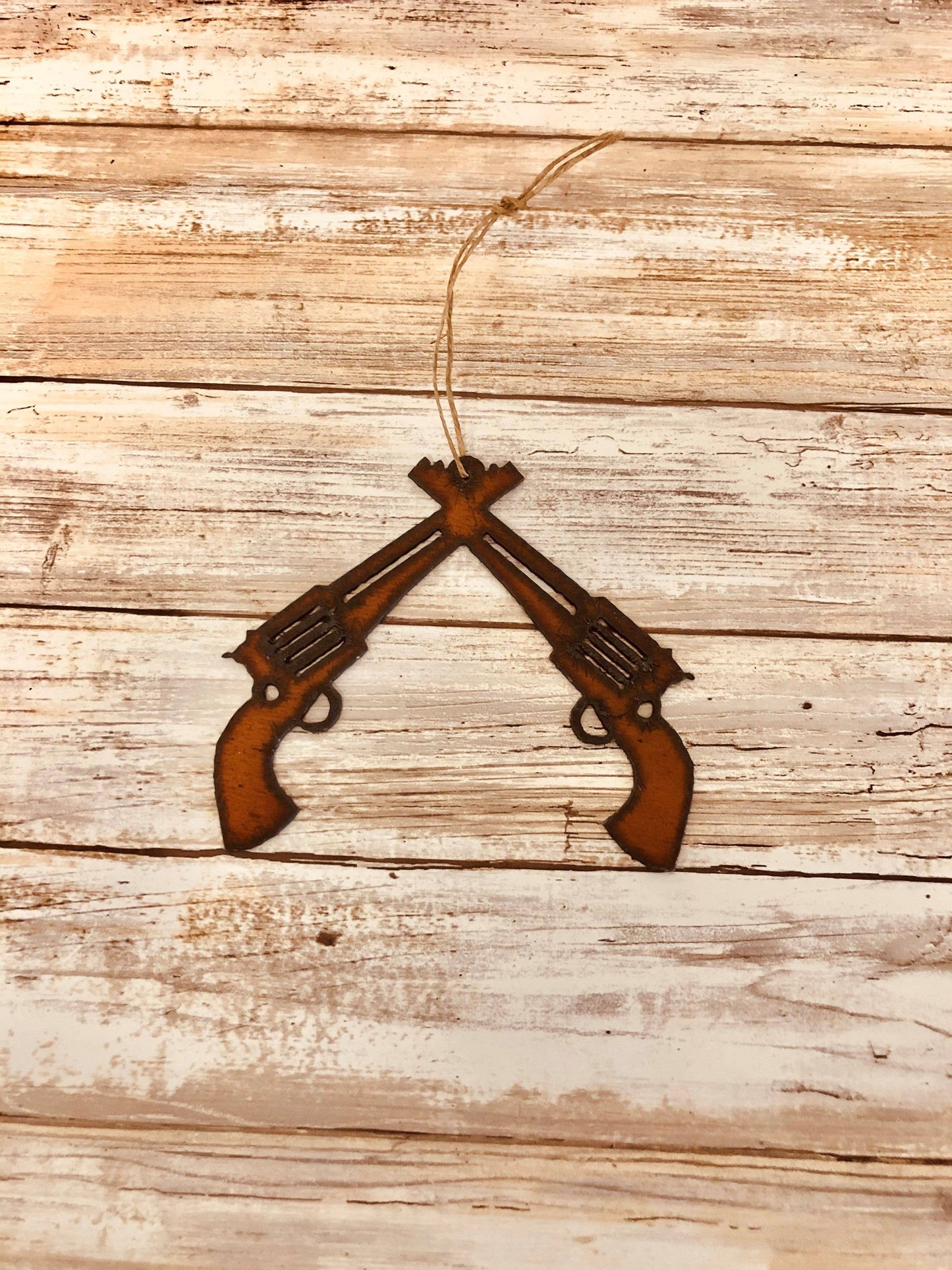 Double Guns Western Rustic Rodeo Ornament