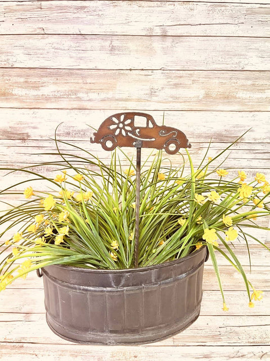 VW BUG GARDEN FRIEND Hippie Plant Stake