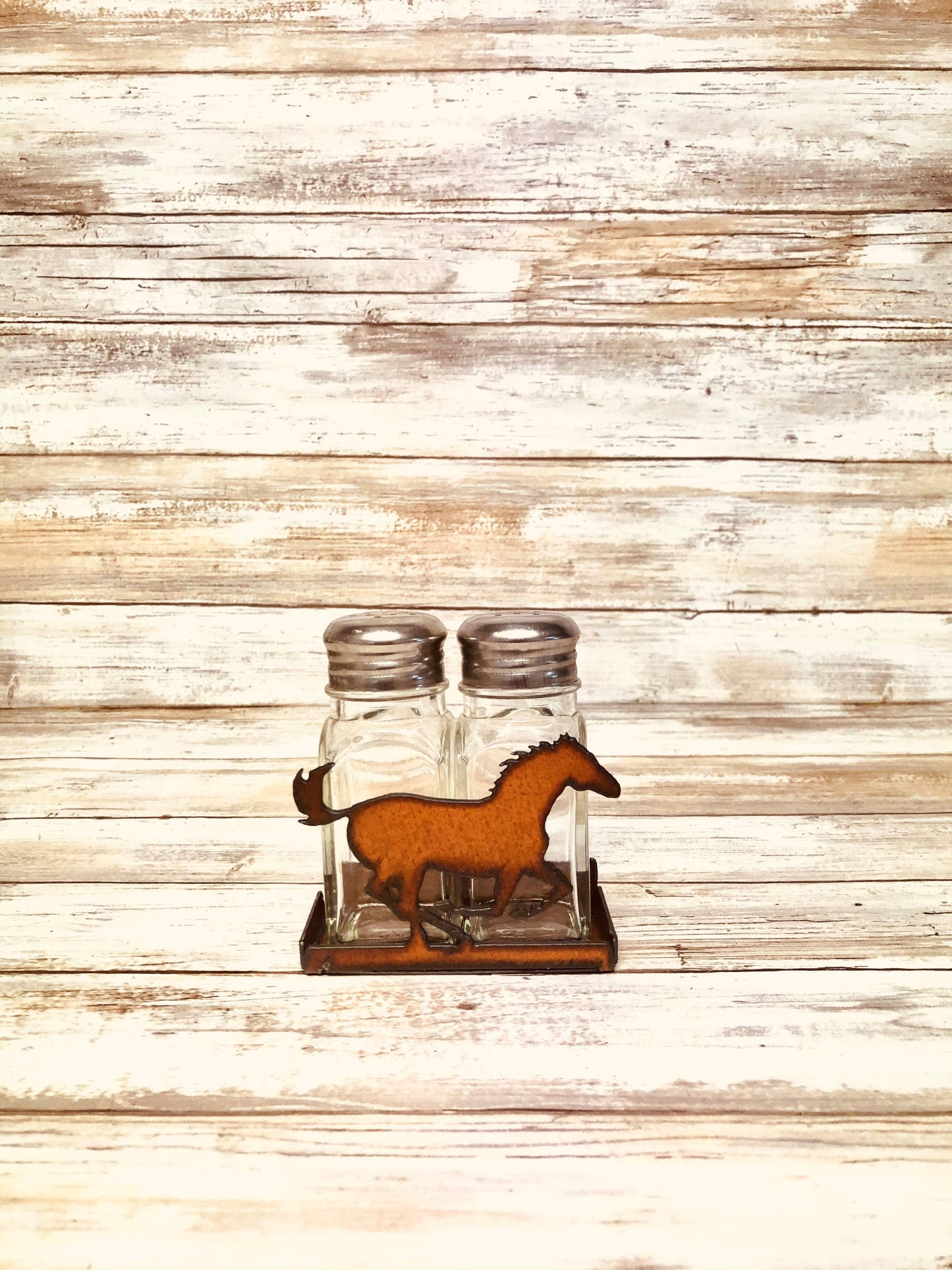 Horse Salt N Pepper Shaker Western Holder