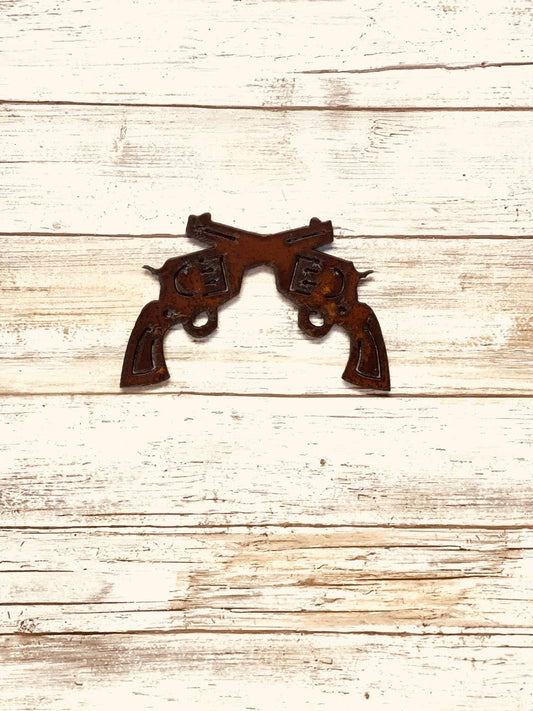 Crossed Pistols Magnet Western Rustic Gift