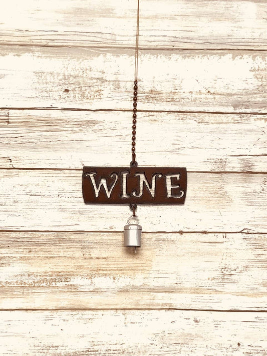 Wine Word Bell Wine Gift Wine Lover Winery Garden Bell Chime