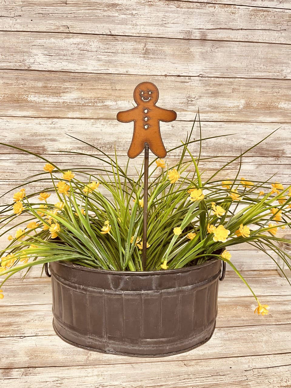 Gingerbread Man Garden Plant Stake