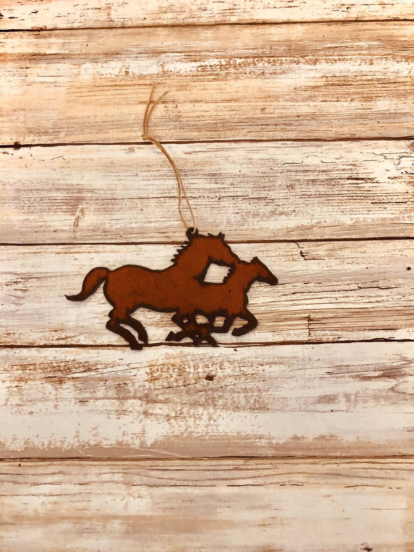 Double Horses Western Rodeo Ornament