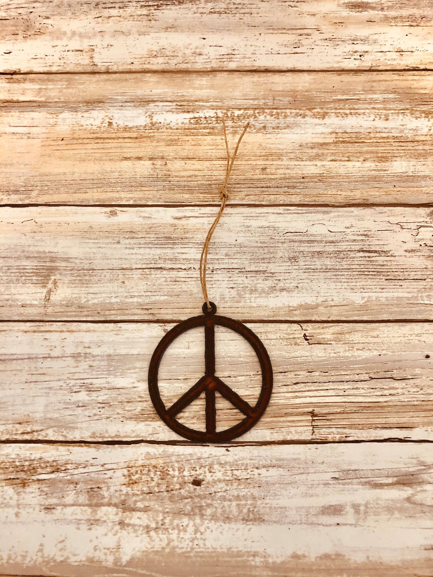 Peace Ornament Symbol Rustic metal