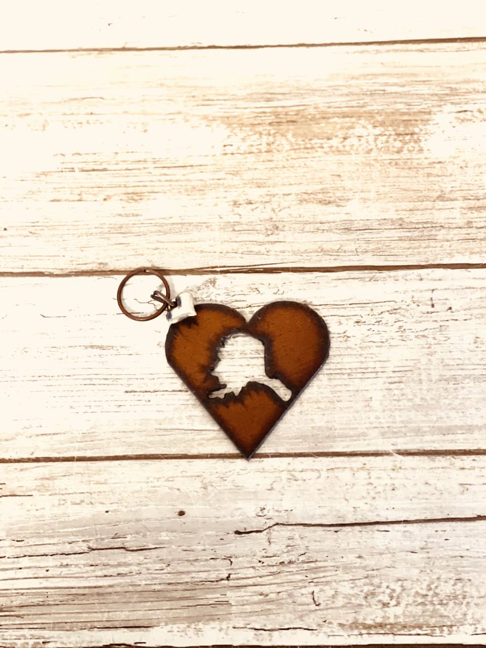 Heart with ALASKA Shape Cutout Key Chain