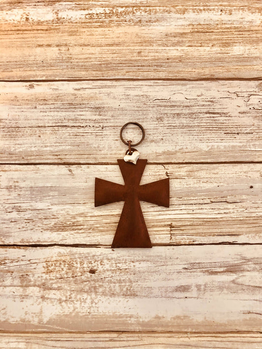 Maltese Cross Puffy Christian Religious Faith Keychain