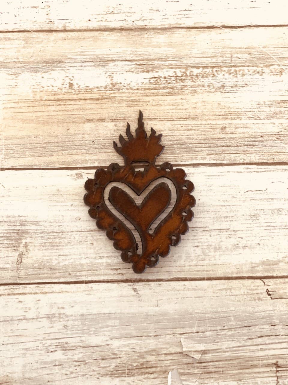 Milagro Heart Rustic Metal Heart Magnet