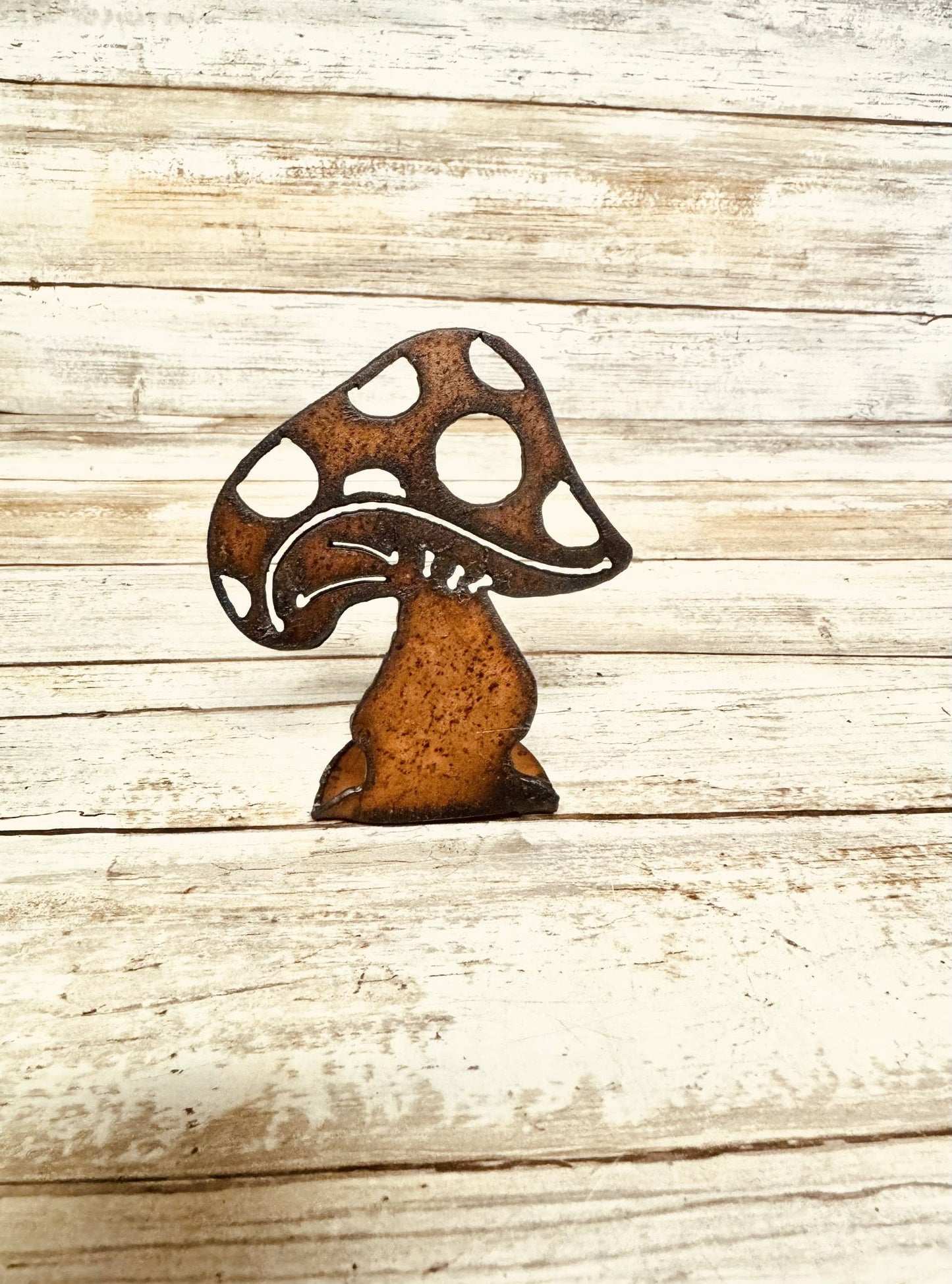 Mushroom #2 Rustic Metal Doodad Standing Figurine