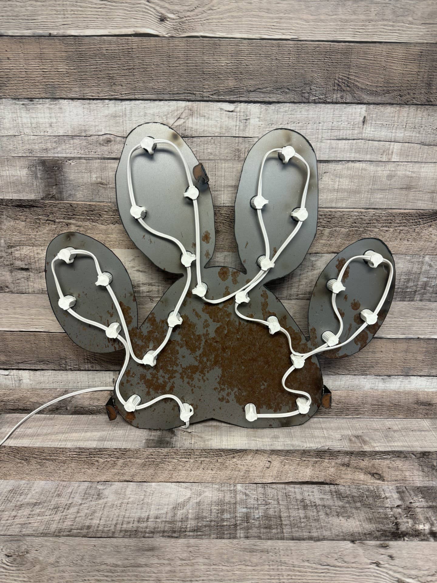 Paw Print Marquee Lighted Metal Pet Sign Retro Inspired Sign