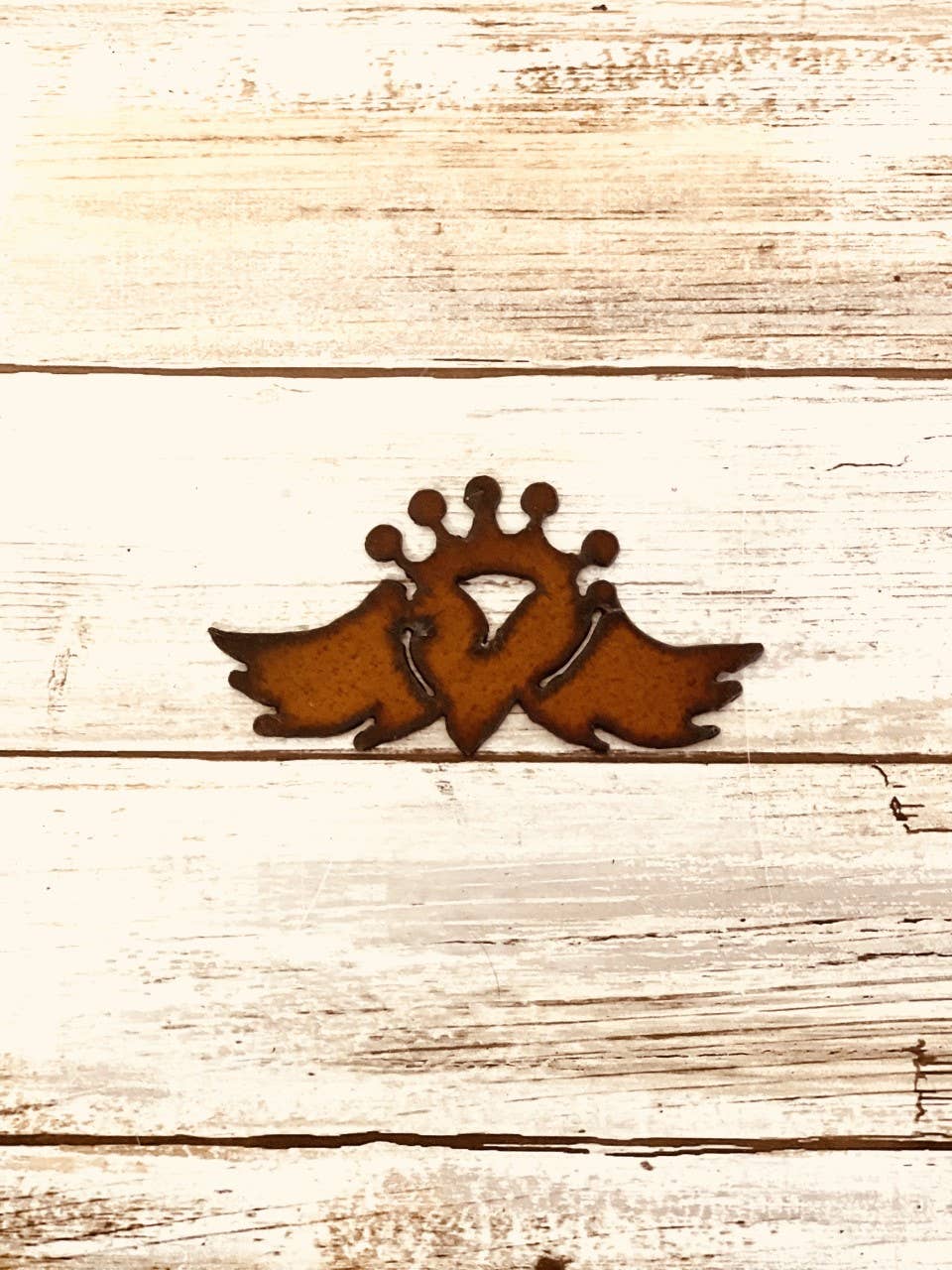 Flying Heart With Crown Charm