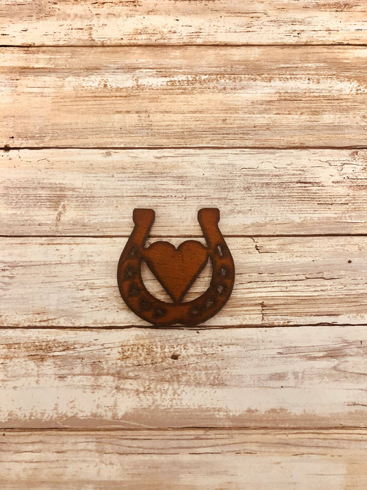 Horseshoe with Heart Western Magnet