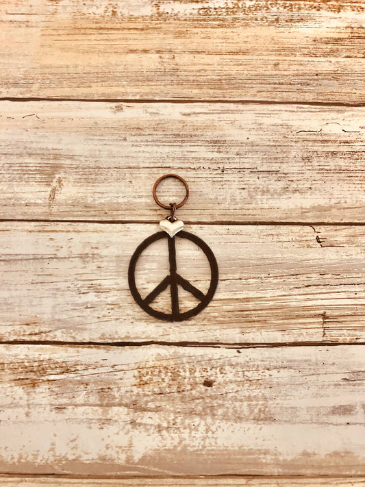 Peace Symbol Keychain