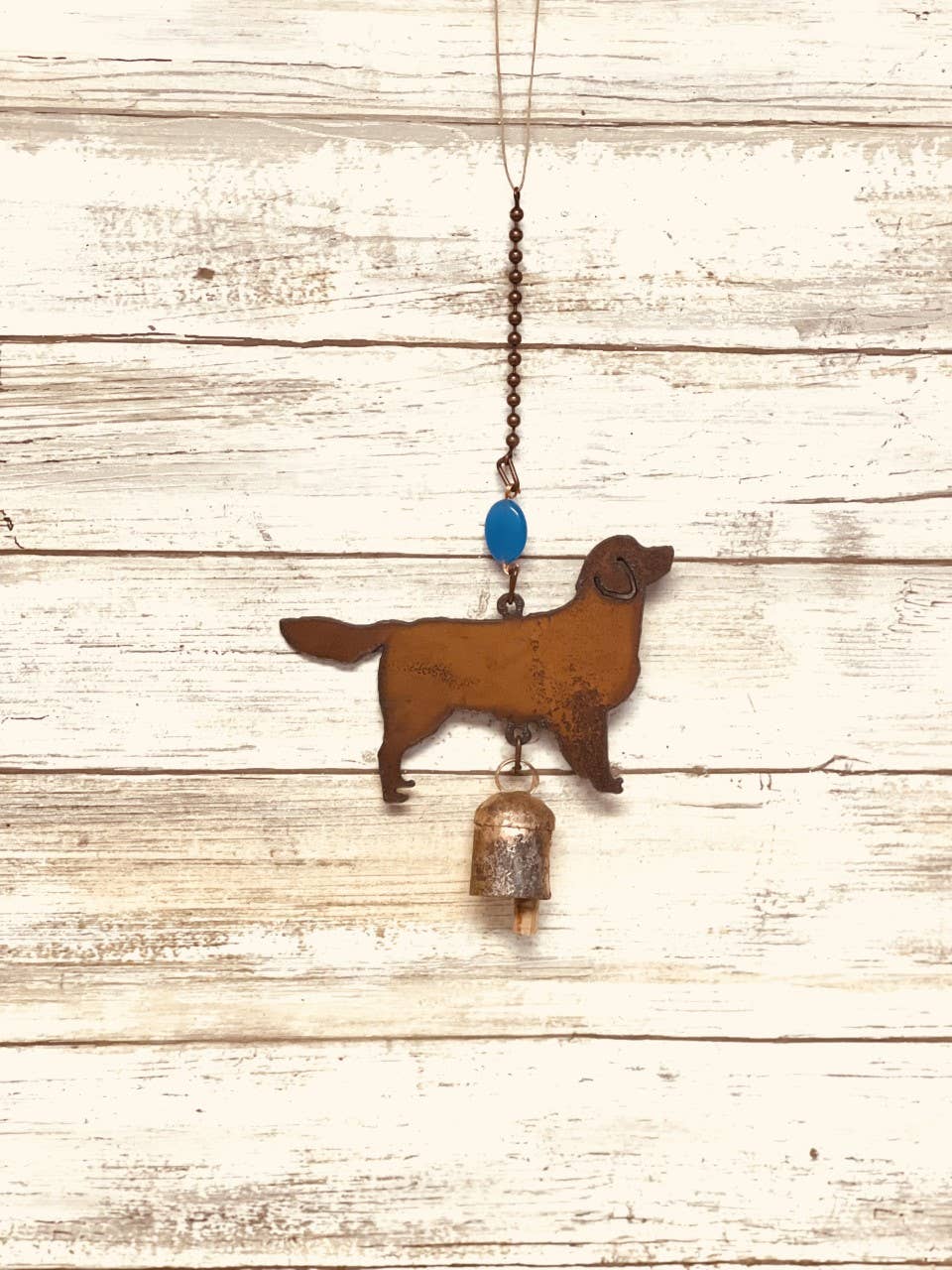 Golden Retriever Bell Pet Gift Rustic Metal Dog Gift