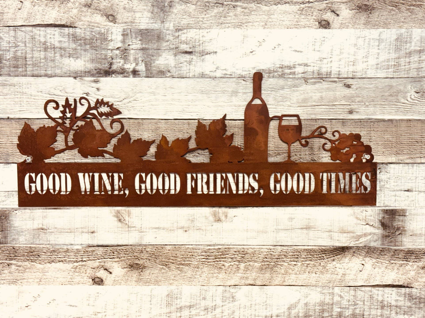 Wine Lovers Sign Good Wine Good Friends Good Times Metal