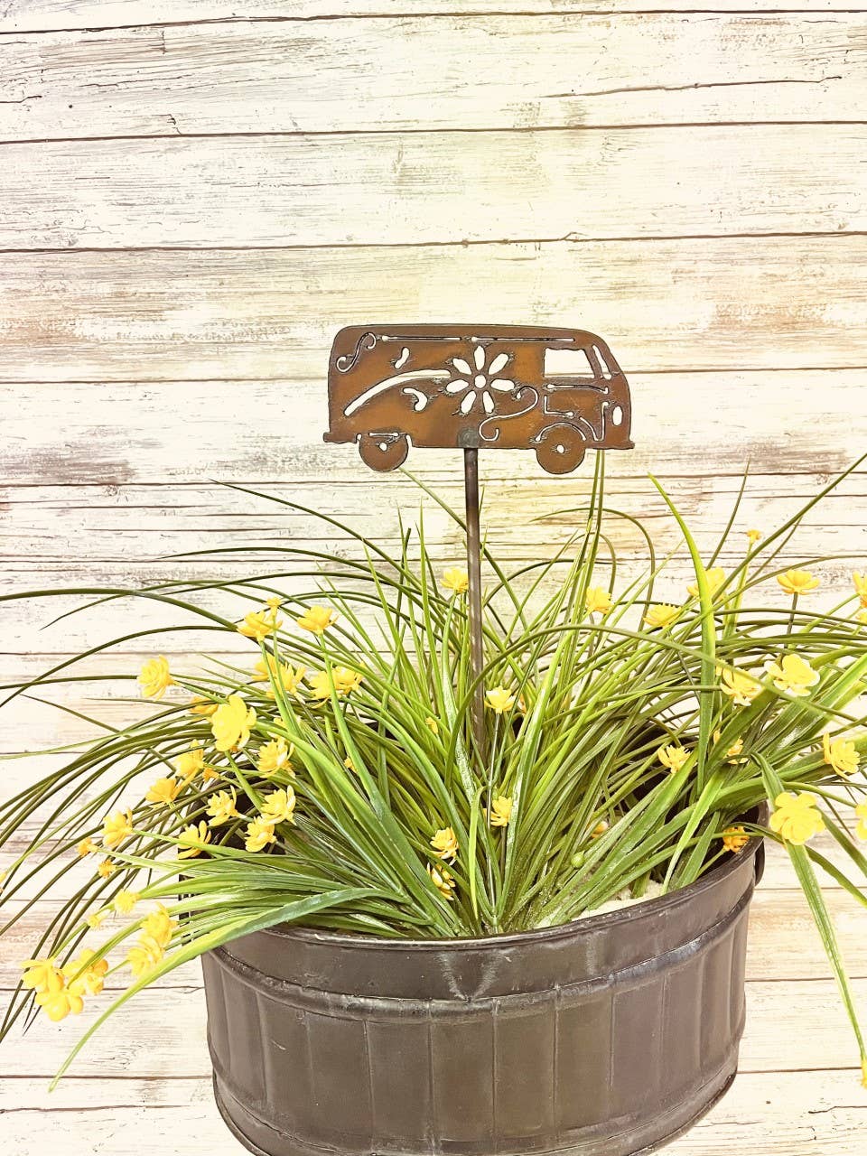 VW BUS GARDEN FRIEND Hippie Plant Stake