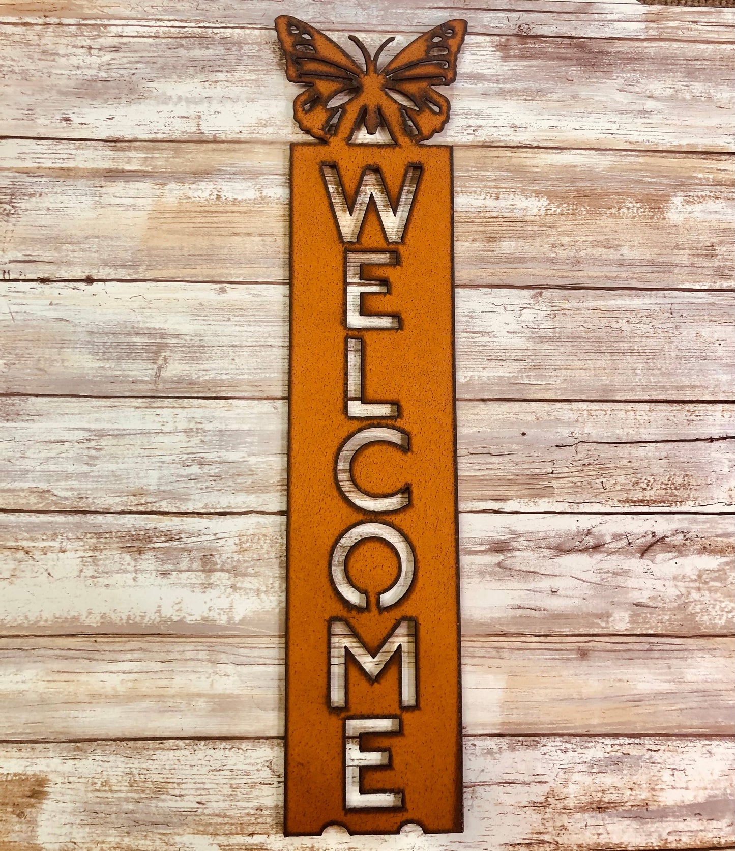 Butterfly Vertical Welcome Sign