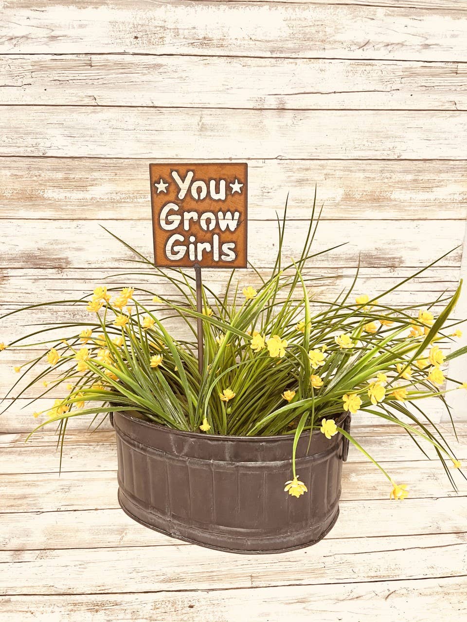 You Grow Girls Plant Stake Plaque Garden