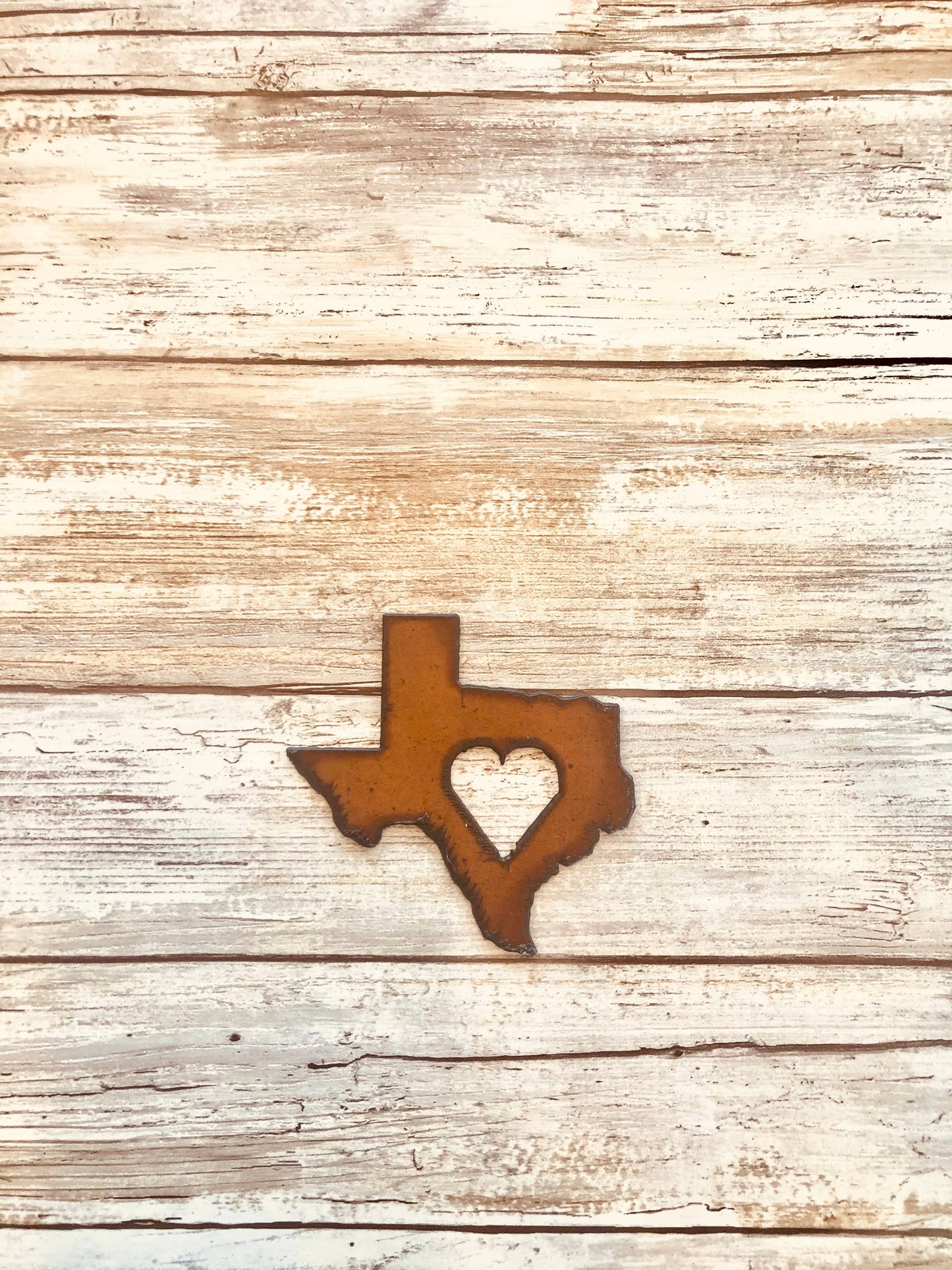 Texas State Shape with Heart Magnet