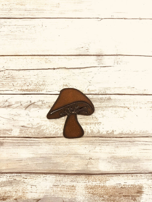 Mushroom #1 Rustic Metal Whimsical Garden Magnet