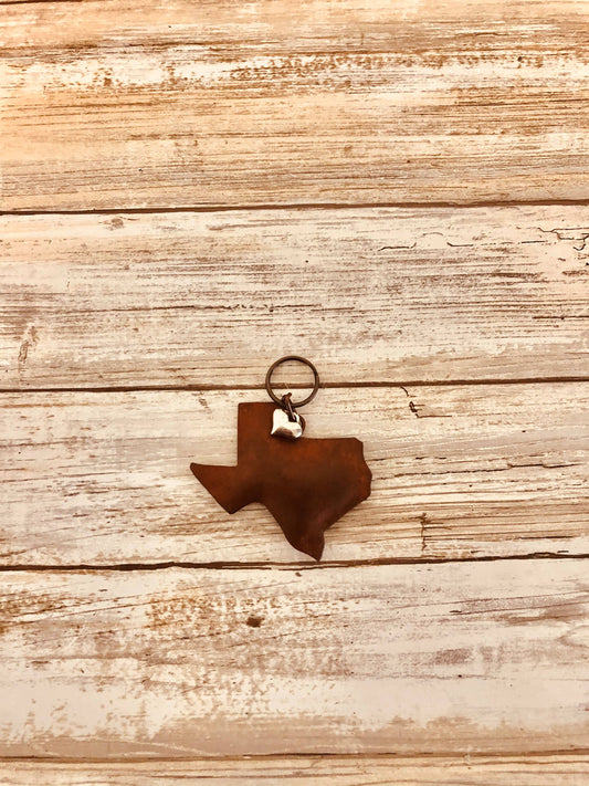 Texas Puffy lone Star State Shape Keychain