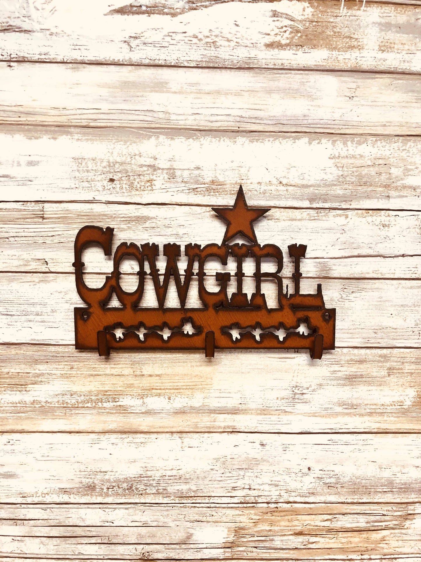 Cowgirl with Star Triple Key Hook