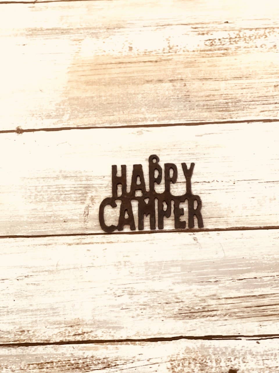 Happy Camper Charm Pendant DIY Rustic Metal