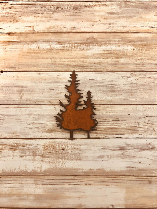 Double Pine Tree  Lodge Magnet