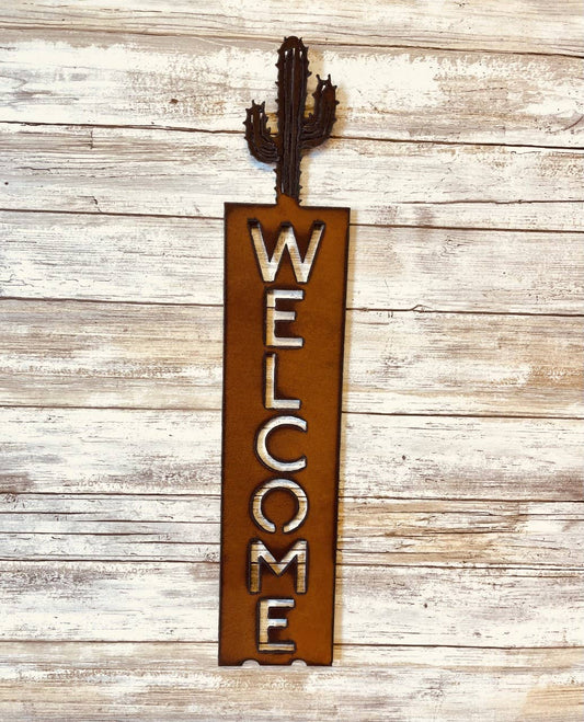 Emporium Cactus Vertical Welcome Sign