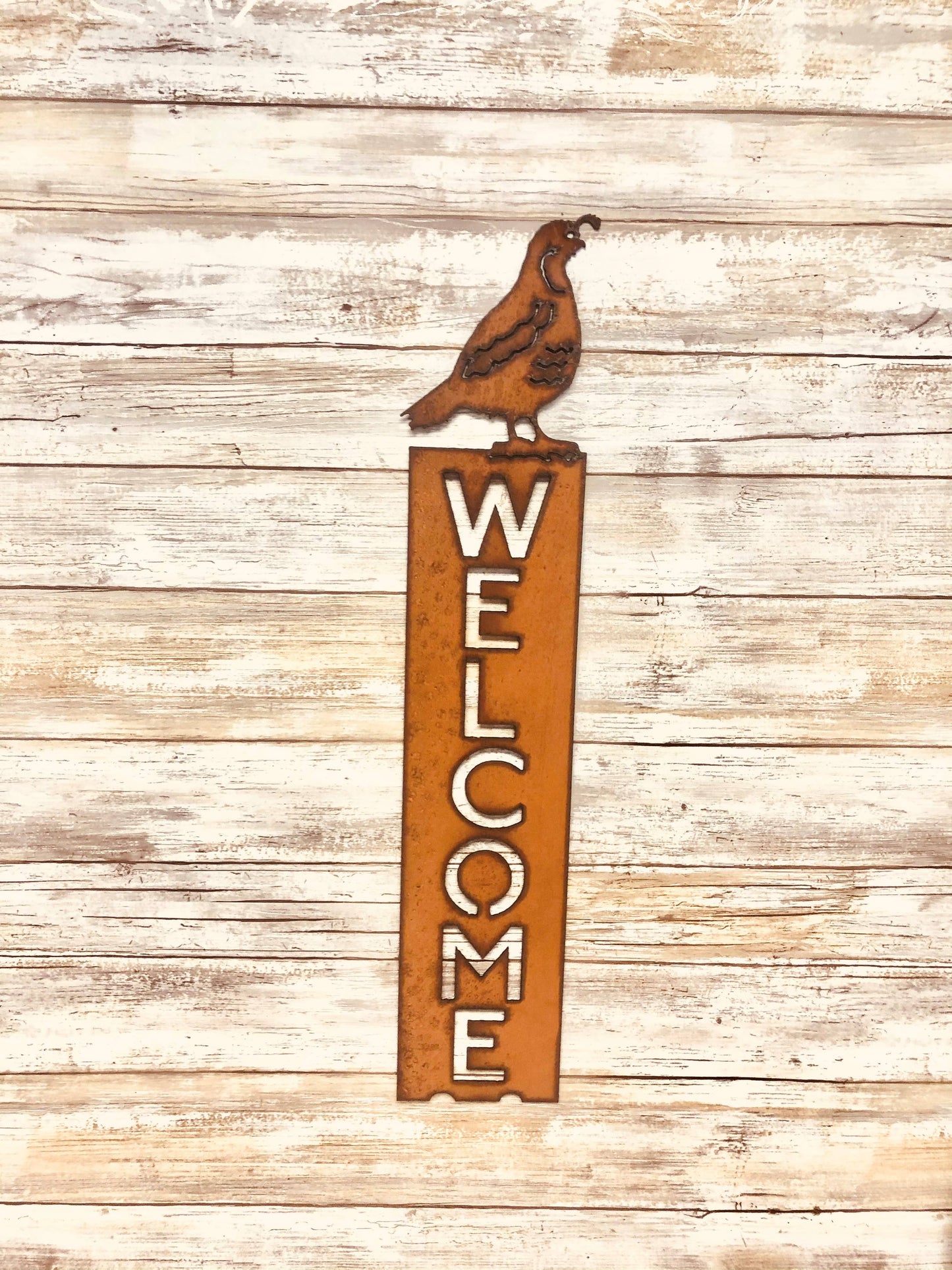 Quail Vertical Southwest Welcome Sign
