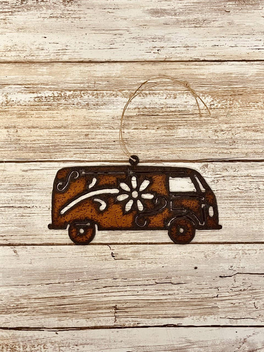 VW BUS GARDEN FRIEND Hippie Ornament