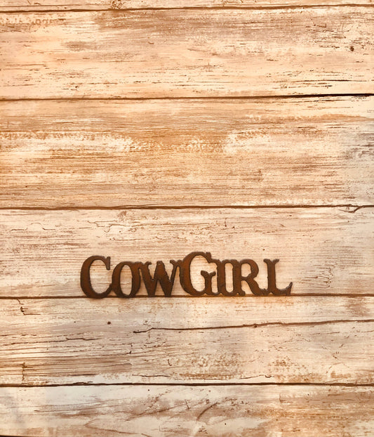 Cowgirl Word Western Rustic Rodeo Magnet